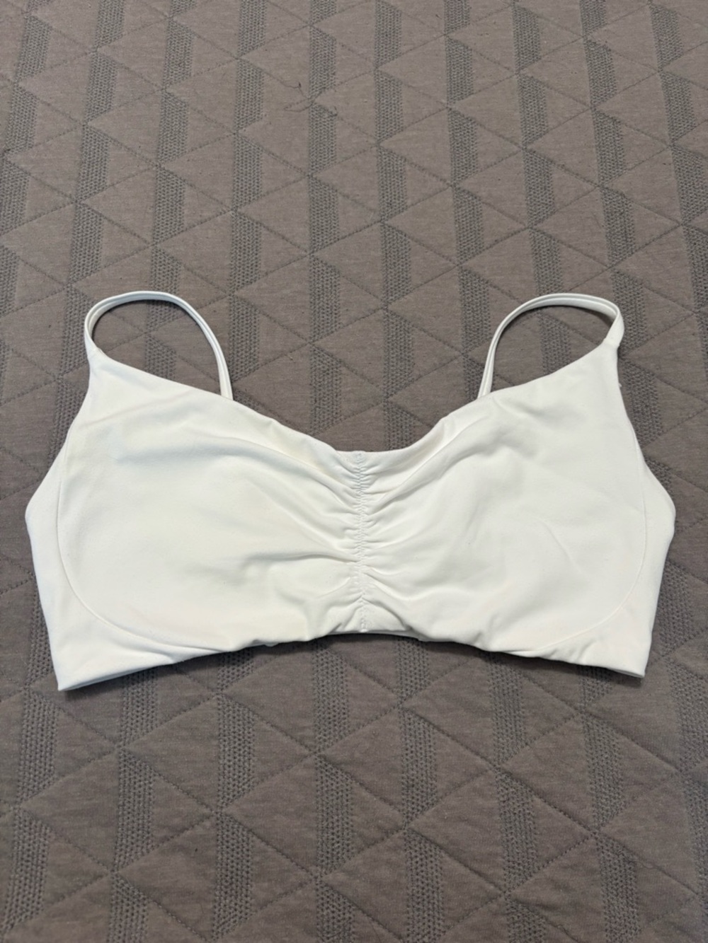 Buffbunny Buttercup White Ruched Bralette